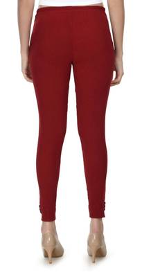 Pavonine maroon color stretchable cotton lycra fabric pencil trouser 2