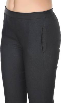 Pavonine grey color stretchable cotton lycra fabric pencil trouser 3