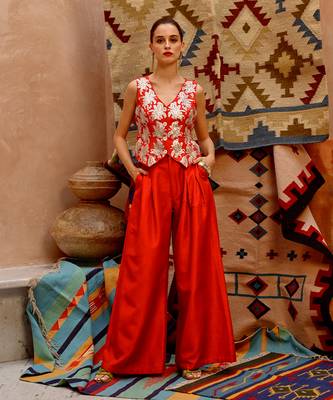 Chilly red waist coat and papa pants 1
