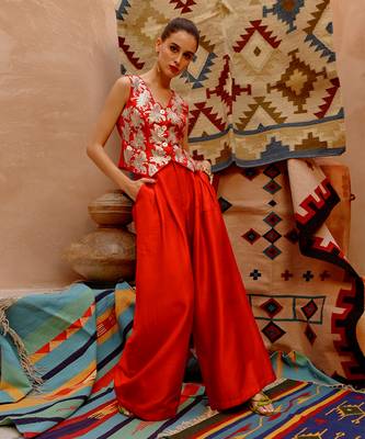 Chilly red waist coat and papa pants 3