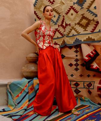 Chilly red waist coat and papa pants 4