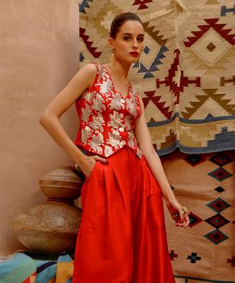 Chilly red waist coat and papa pants 5