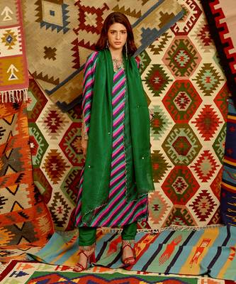 Multi-colour indi-leheriya straight kurta set 1