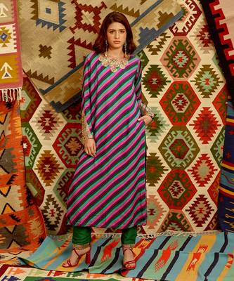 Multi-colour indi-leheriya straight kurta set 2