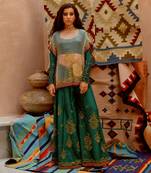 Fawn sheer cape with sharara set