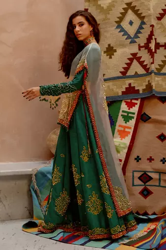 Fawn sheer cape with sharara set
