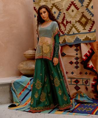 Fawn sheer cape with sharara set 3