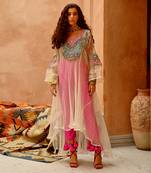 Ivory sheer afghani kurta pants set