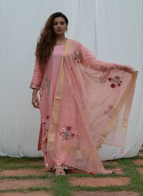 Parineeta - onion pink suit set 1