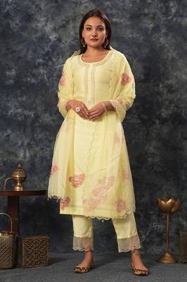 Radhika - lemon yellow suit set 1