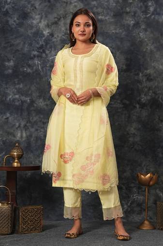 Radhika - lemon yellow suit set