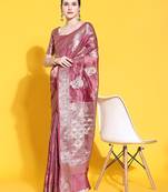 Just Fashion  Organza And  Zari Work Sarees With Blouse Attached
