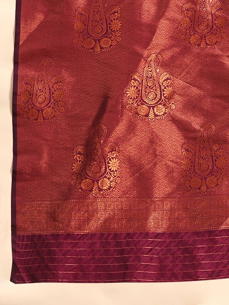 Just Fashion  Art Silk And  Zari Work Sarees With Blouse Attached