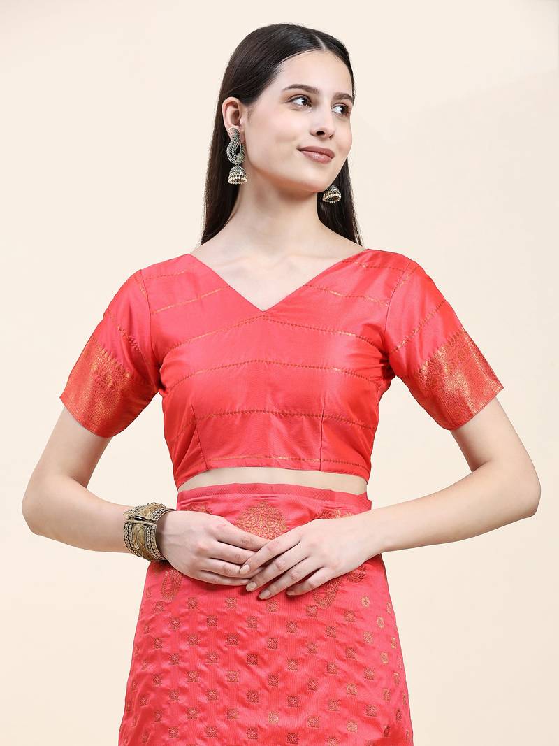 Just Fashion  Art Silk And  Zari Work Sarees With Blouse Attached