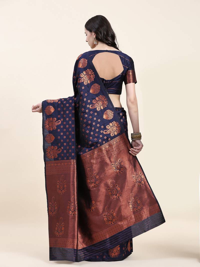 Just Fashion  Art Silk And  Zari Work Sarees With Blouse Attached