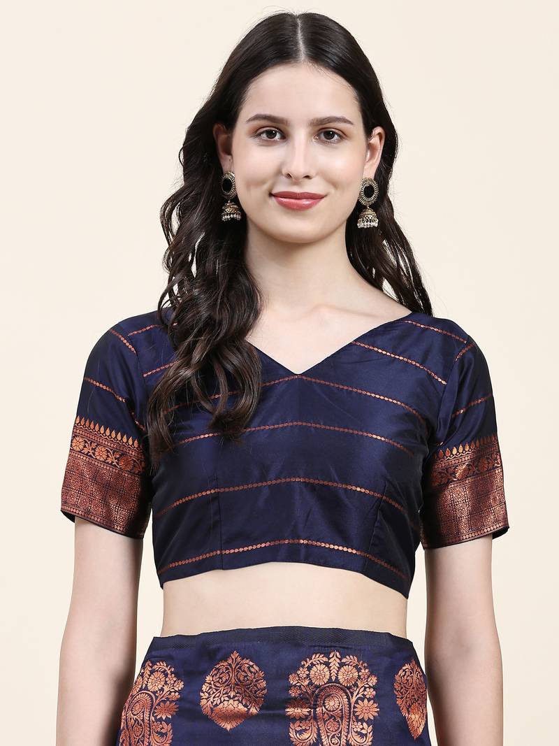 Just Fashion  Art Silk And  Zari Work Sarees With Blouse Attached