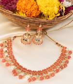 Pink Stone Studded Necklace Set for Festive and Bridal Elegance