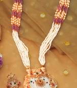 Gold-Plated White Pearl Necklace Set for Festive Elegance