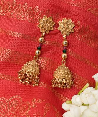Traditional 3-Layer Necklace Set with Gold Pleated Beads and Vibrant Gemstones 4