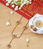 Gold Plated-Plated Minimal Flower String Delicate Jewellery Set For Women