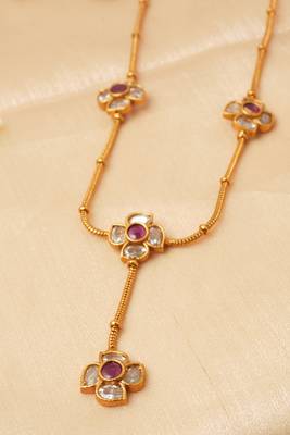 Gold Plated-Plated Minimal Flower String Delicate Jewellery Set For Women 2