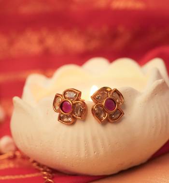 Gold Plated-Plated Minimal Flower String Delicate Jewellery Set For Women 3