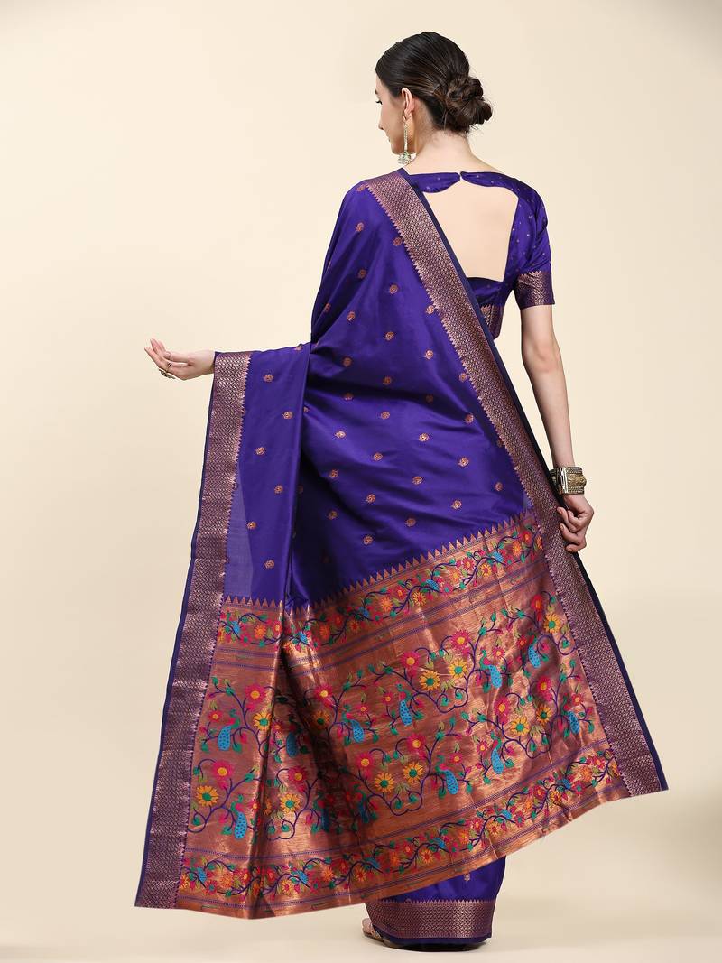 JUST FASHION  ART SILK AND  ZARI WORK SAREES With Blouse Attached