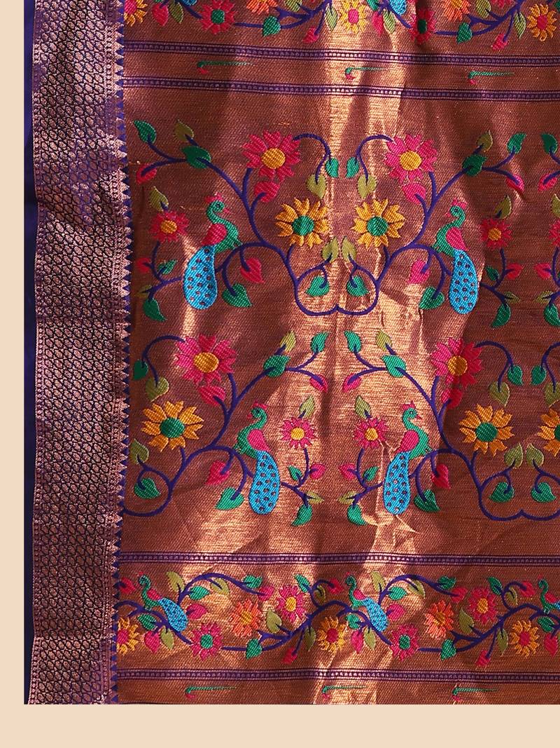 JUST FASHION  ART SILK AND  ZARI WORK SAREES With Blouse Attached