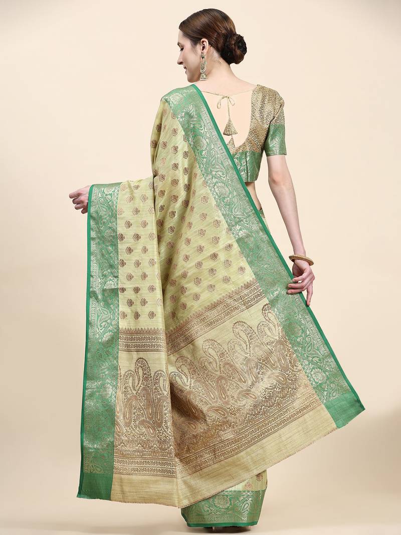 Just Fashion  Art Silk And  Zari Work Sarees With Blouse Attached