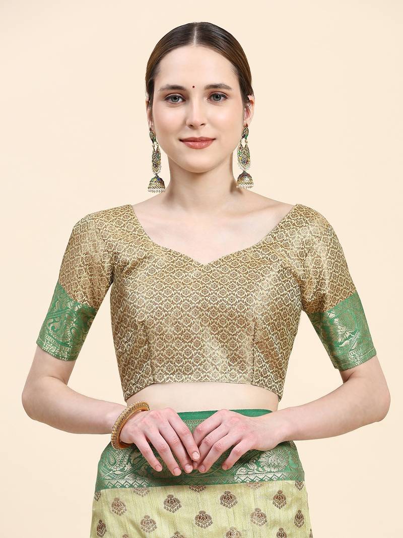 Just Fashion  Art Silk And  Zari Work Sarees With Blouse Attached