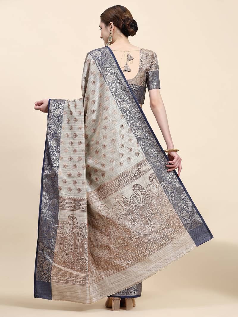 Just Fashion  Art Silk And  Zari Work Sarees With Blouse Attached