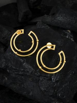 Gold plated vaani half hoop earrings 1