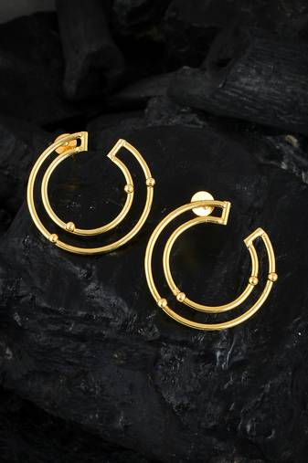 Gold plated vaani half hoop earrings