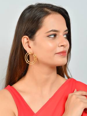 Gold plated vaani half hoop earrings 2