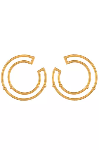 Gold plated vaani half hoop earrings