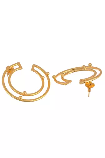 Gold plated vaani half hoop earrings