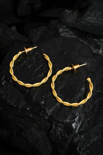 Gold plated varsha twisted earrings