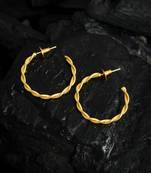 Gold plated varsha twisted earrings