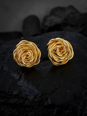 Wire mesh rose stud earrings 1