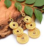 Gold plated handcrafted dangle earring
