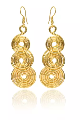 Gold plated handcrafted dangle earring