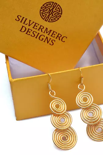 Gold plated handcrafted dangle earring