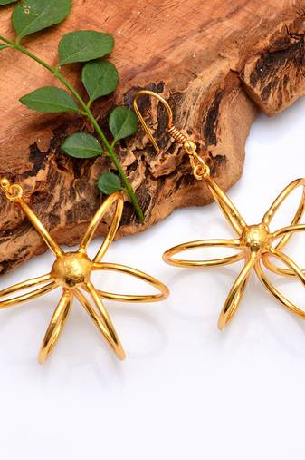 Gold plated medosa contemporary earrings
