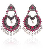 Oxidised silver plated dangle earring