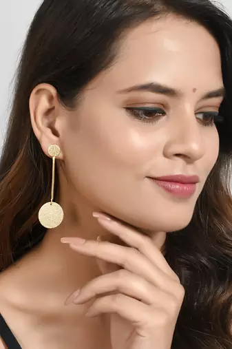 Gold plated pendulum earrings