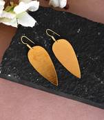 Gold plated contemporary leaf earrings