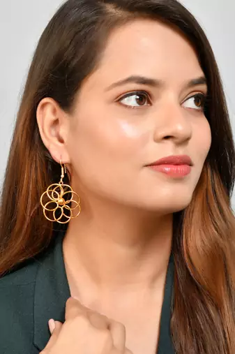 Gold plated spiral infinty earrings