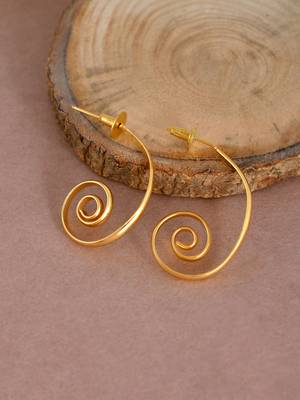 Gold plated spiral heiko earrings 1