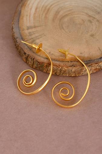 Gold plated spiral heiko earrings