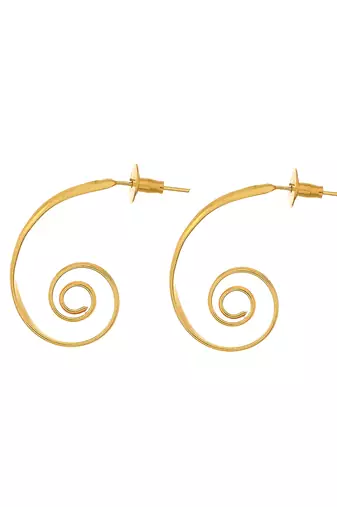Gold plated spiral heiko earrings